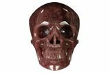 Realistic, Carved Strawberry Quartz Crystal Skull #150904-2